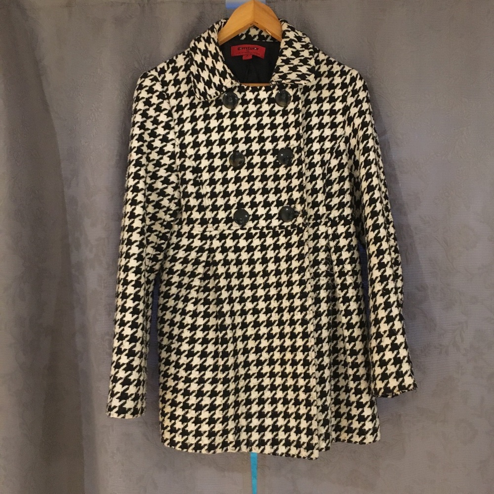 Houndstooth Pea Coat